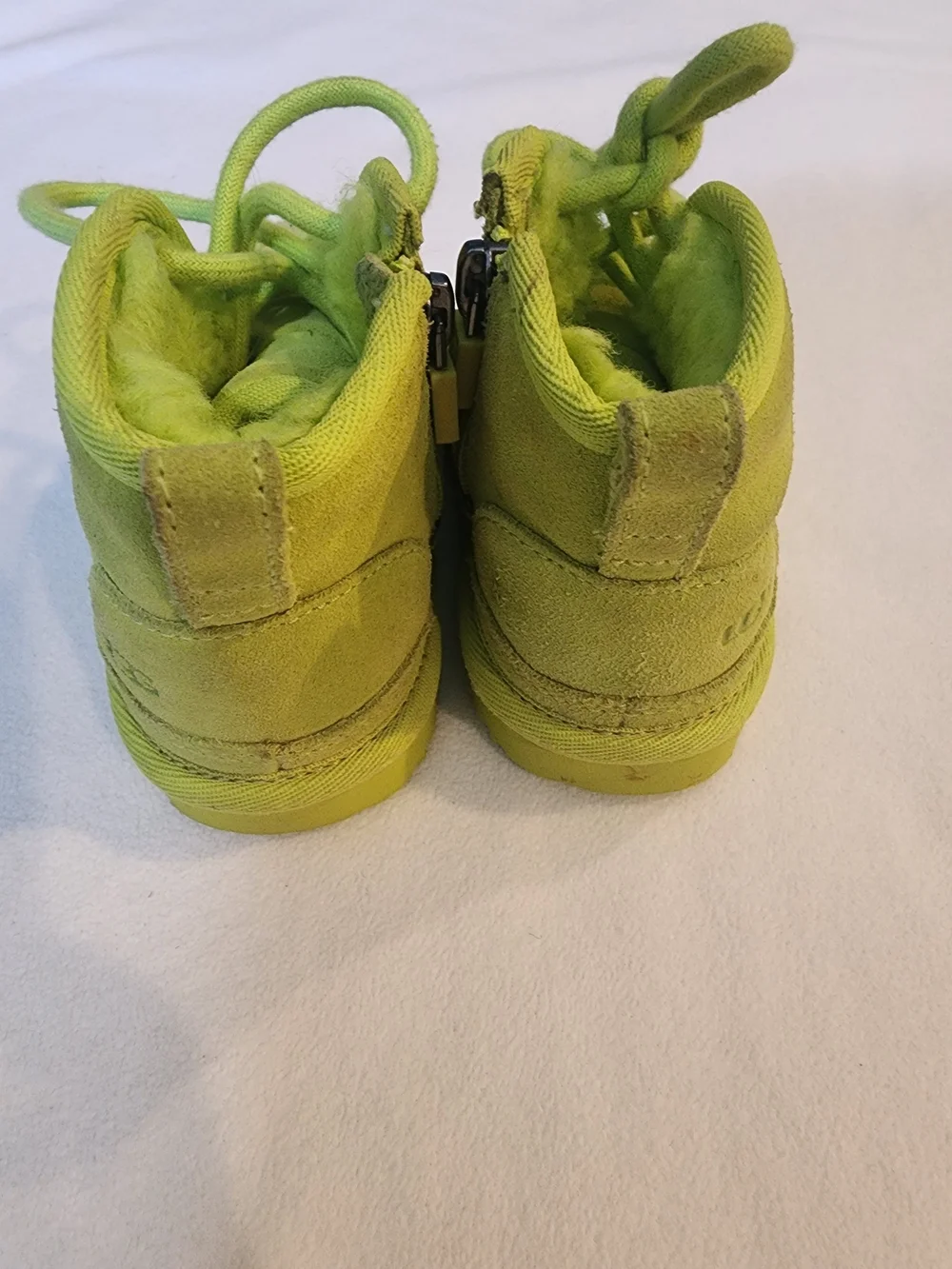 UGG Neumel Green Kids Lace-Up Cozy Boots 6